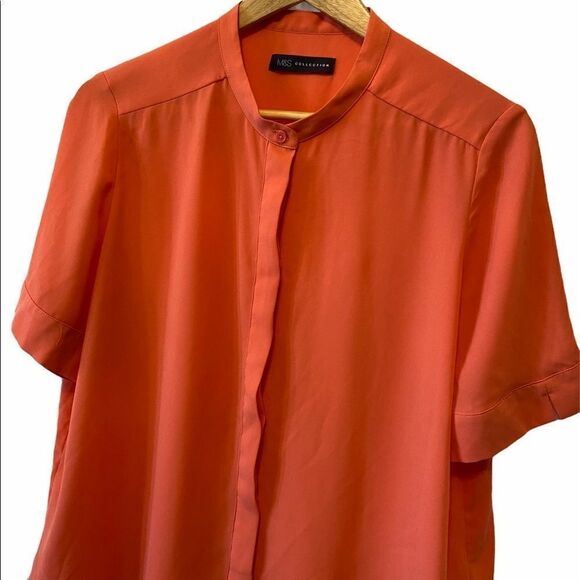 M&S COLLECTION Coral Light Button Up Blouse UK 14 - Picture 2 of 9